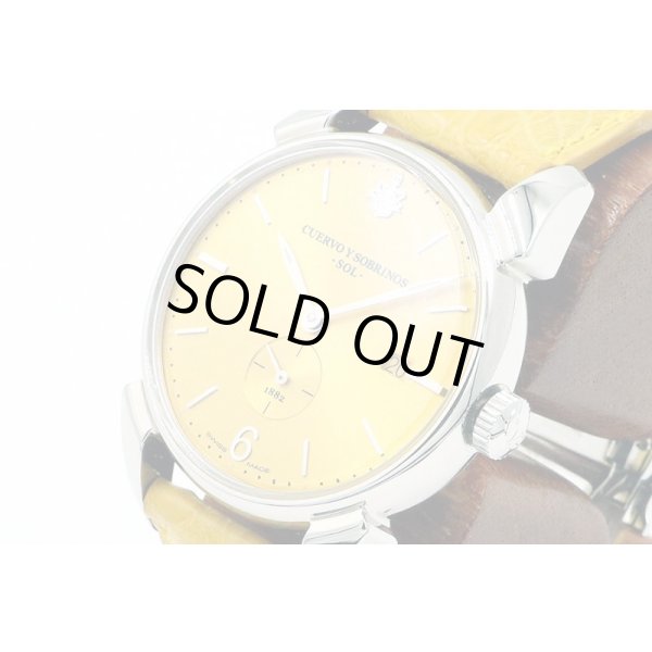 クエルボ・イ・ソブリヌス　ヒストリアルドール　３１９１　ＳＯＬ　黄色文字盤　サイド拡大