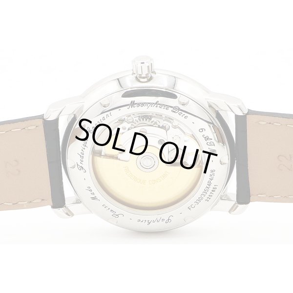 フレデリックコンスタント　ＦＣ３３５　オープンハート　ムーンフェイス　銀文字盤　裏面拡大
