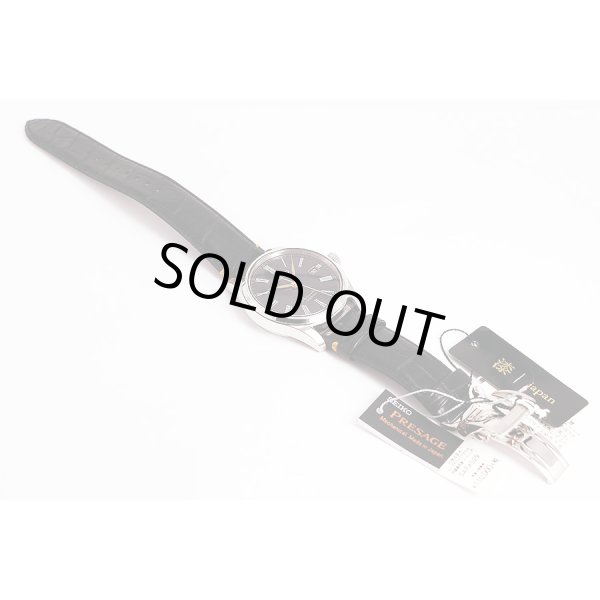 セイコー　プレサージュ　ＳＡＲＸ０２９　６Ｒ１５－０３Ｅ０　黒漆文字盤　革ベルト状態　表面