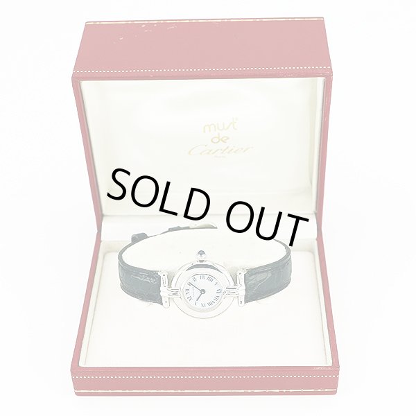 カルティエ　マストコリゼ　６９０００２　白文字盤　革ベルト状態　箱