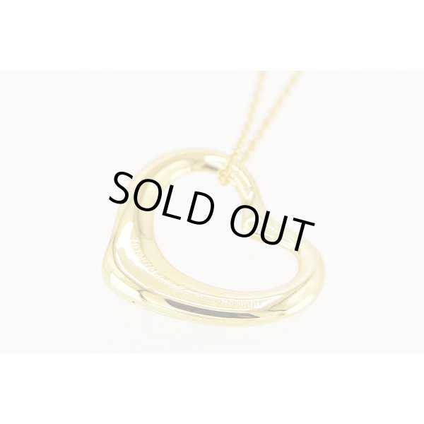 ティファニー　750YG オープンハート ダイア5Pイリペンダントネックレス 7.00g　裏面