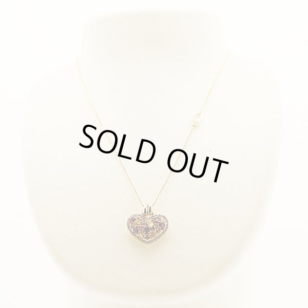 キメント　750YG 半貴石ダイアイリペンダントネックレス 8.80g　装着イメージ