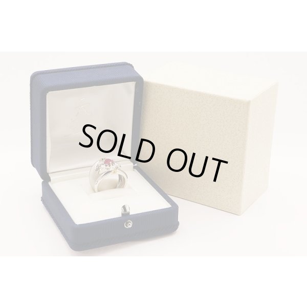 天空　PT900/K18 ルビーダイアイリリング 1.10ct 0.85ct 16.50g　箱