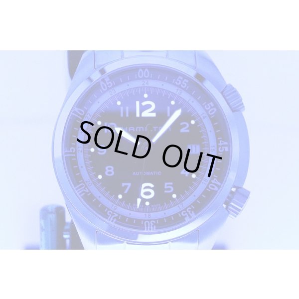 ハミルトン　カーキパイロット パイオニア　Ｈ７６４５５０　２つリューズ　黒文字盤　ライト