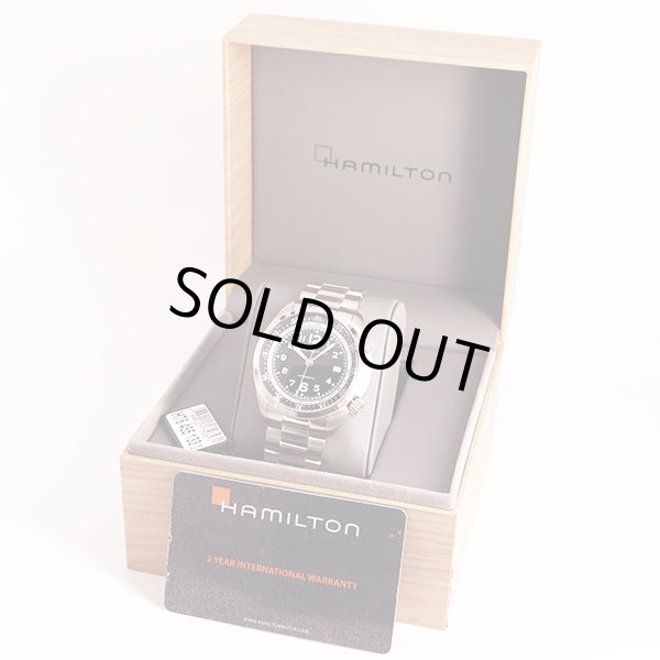 ハミルトン　カーキパイロット パイオニア　Ｈ７６４５５０　２つリューズ　黒文字盤　箱・保証書