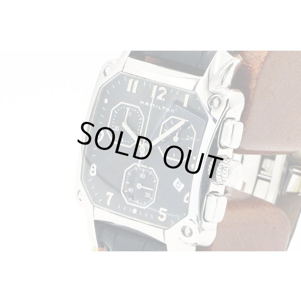 ハミルトン　ロイド　クロノグラフ 　Ｈ１９４１２７　黒文字盤　サイド拡大