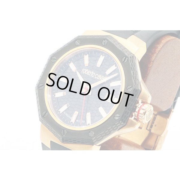 ロベルトカヴァリ Ｂｙフランクミューラー　ＲＶ １Ｇ０３８　黒文字盤　サイド拡大