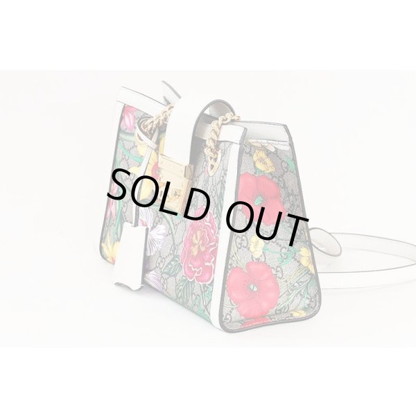 グッチ　フローラー パドロック GGスモールショルダーバック 498156 204991 ベージュ／ホワイト　サイド