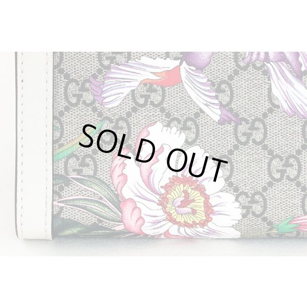 グッチ　フローラー パドロック GGスモールショルダーバック 498156 204991 ベージュ／ホワイト　底拡大