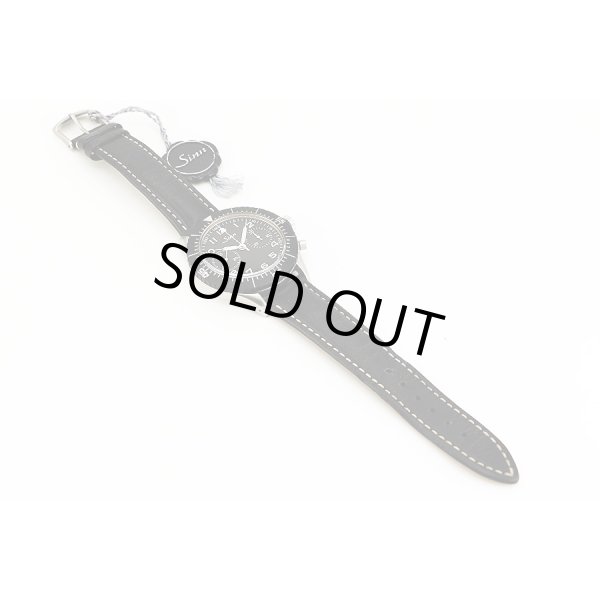 ジン　１５５　レプリカ　２カウンタークロノ　黒文字盤　革ベルト状態　表面