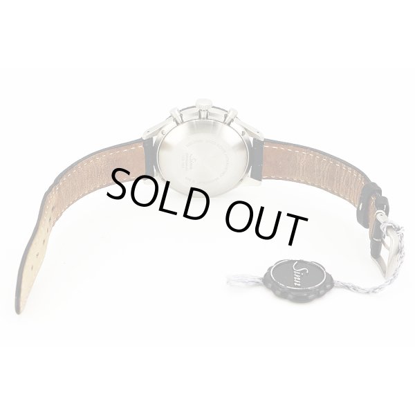 ジン　１５５　レプリカ　２カウンタークロノ　黒文字盤　革ベルト