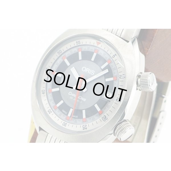 オリス　クロノリスデイト　７３３．７７３７　グレー文字盤　サイド拡大