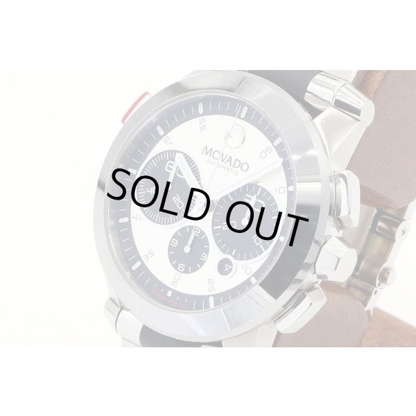 モバード　ヴィジオ　クロノグラフ　３８．Ｈ９．１８９１　銀文字盤　黒インダイアル　サイド拡大(1)