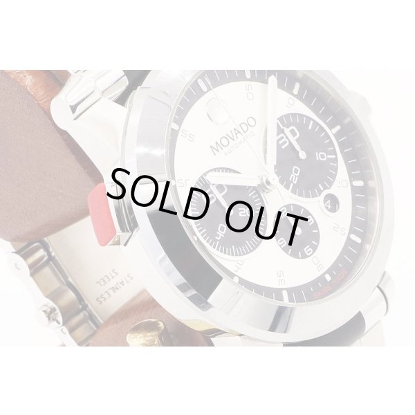 モバード　ヴィジオ　クロノグラフ　３８．Ｈ９．１８９１　銀文字盤　黒インダイアル　サイド拡大(2)