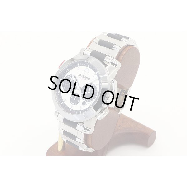 モバード　ヴィジオ　クロノグラフ　３８．Ｈ９．１８９１　銀文字盤　黒インダイアル　サイド