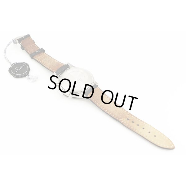 ジン　１５５　レプリカ　２カウンタークロノ　黒文字盤　革ベルト状態　裏面