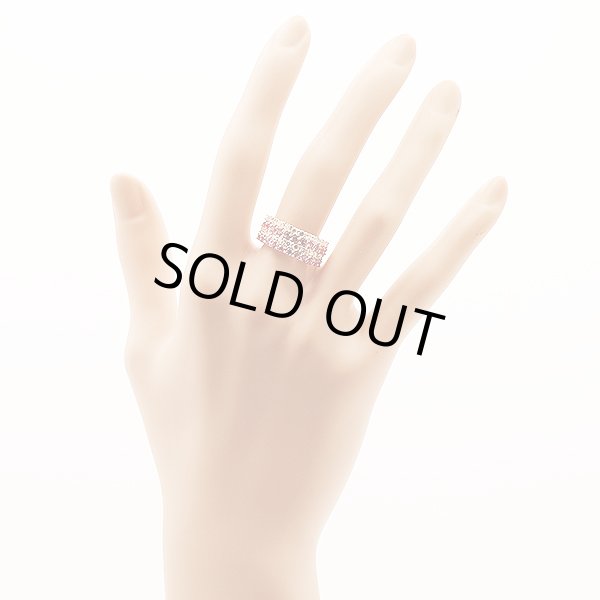 K18PG ピンクサファイアダイアイリリング 0.758ct 0.973ct 6.60g　装着イメージ