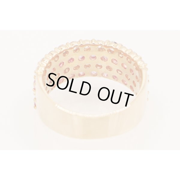 K18PG ピンクサファイアダイアイリリング 0.758ct 0.973ct 6.60g　内側