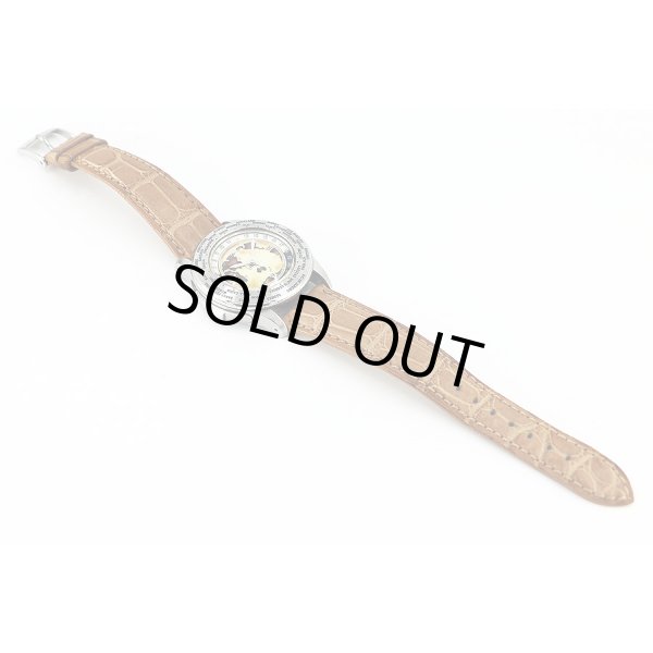 シェルマン　ワールドタイムミニッツリピータークロワゾネ　茶文字盤　革ベルト状態　表面