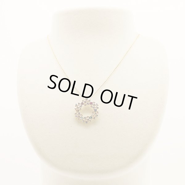 K18 マルチダイアイリペンダントネックレス 0.47ct 1.14ct 6.90g 　装着イメージ