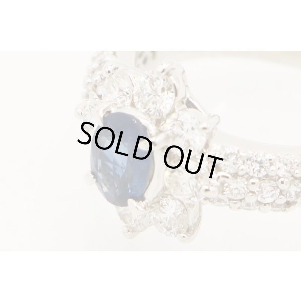 PT900 サファイアダイアイリリング 1.006ct 1.33ct 9.20g　拡大