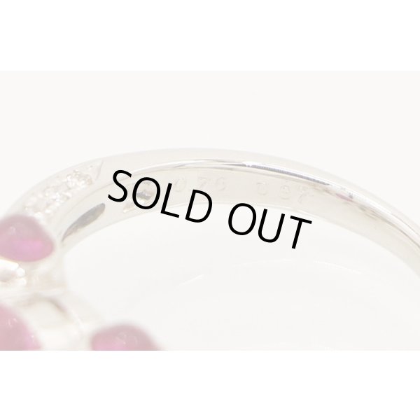 PT900 ルビーダイアイリリング 0.76ct 0.37ct 0.74ct 5.40g　刻印(2)