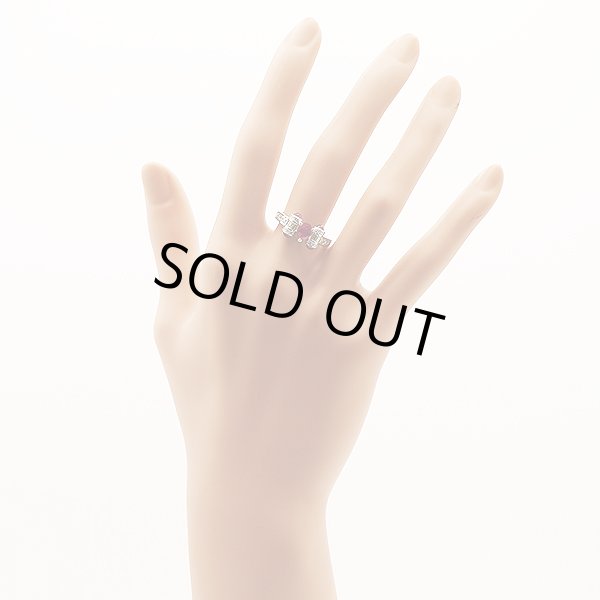 PT900 ルビーダイアイリリング 0.76ct 0.37ct 0.74ct 5.40g　装着イメージ