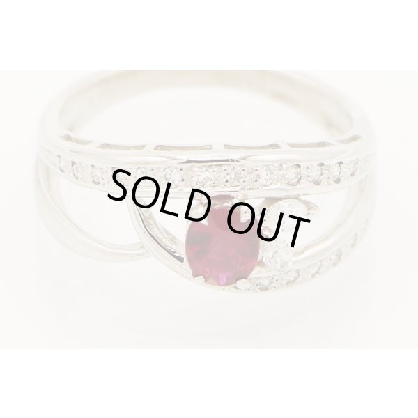 PT900 ルビーダイアイリリング 0.453ct 0.23ct 5.60g　拡大