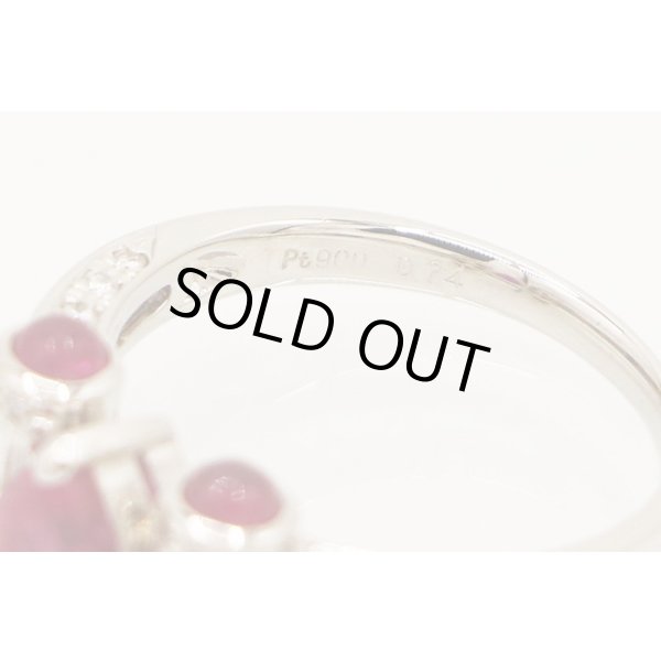 PT900 ルビーダイアイリリング 0.76ct 0.37ct 0.74ct 5.40g　刻印(1)