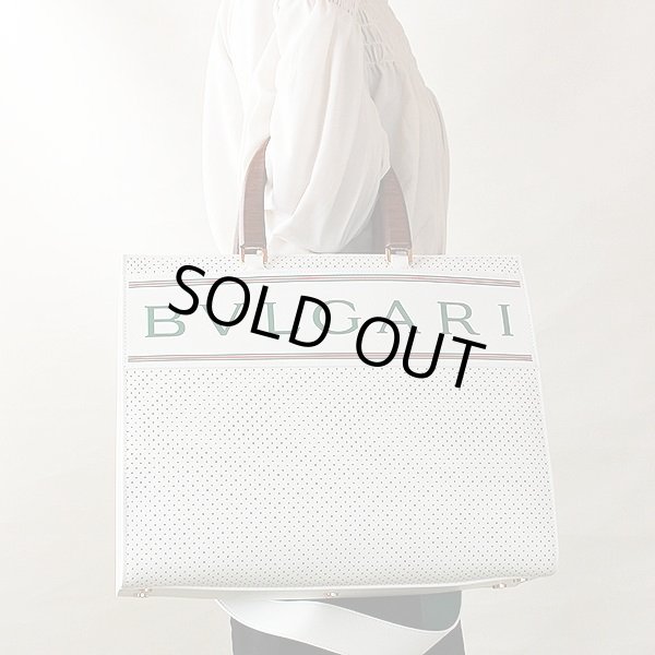 ブルガリ　ブルガリ×カサブランカ アプレテニストート 292331 ホワイト／グリーン　持ったイメージ