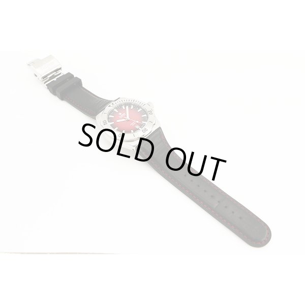 チュチマ　Ｍ２セブン　６１５５－７　赤文字盤　ラバーベルト状態　表面