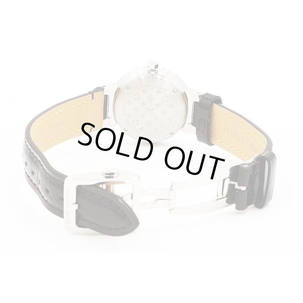 ルイヴィトン　タンブール　Ｑ１２ＭＧ　銀文字盤　８Ｐ　革ベルト