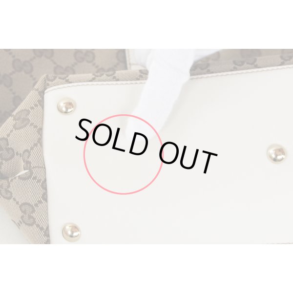 グッチ　トートバック 169946 000926 ベージュ／ホワイト　底拡大