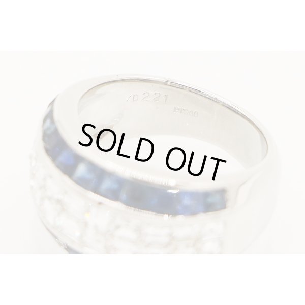 PT900 サファイアダイアイリリング 2.36ct 2.21ct 13.40g　刻印(1)