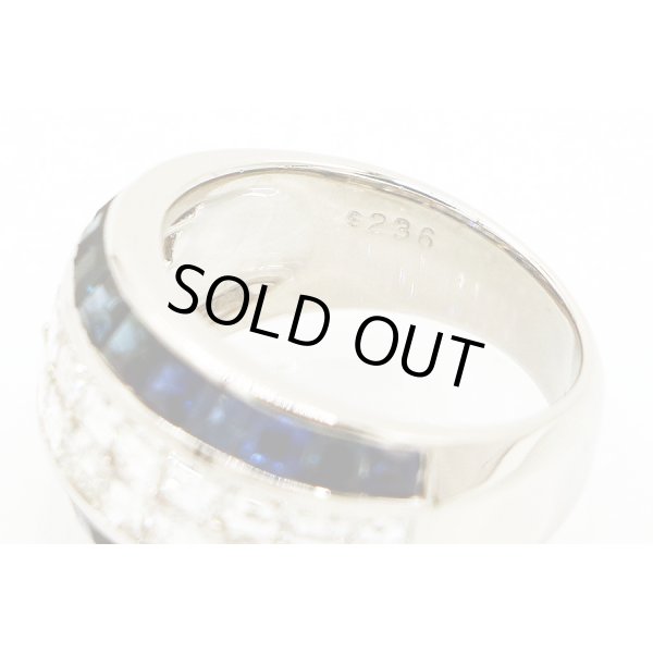 PT900 サファイアダイアイリリング 2.36ct 2.21ct 13.40g　刻印(2)