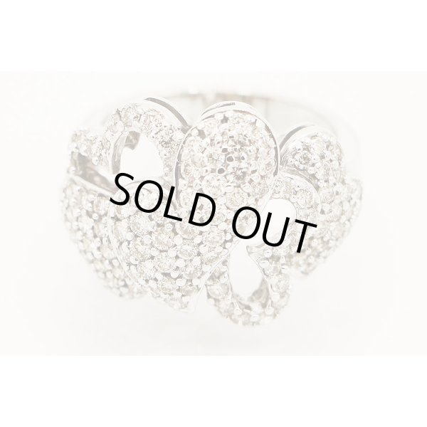 K18WG ダイアイリリング 1.24ct 7.80g　拡大