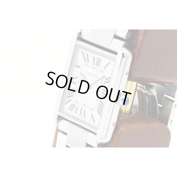 カルティエ　タンクソロＬＭ　３１６９　銀文字盤　サイド拡大