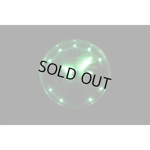 カルティエ　パシャＣ　クロノグラフ　２４１２　銀文字盤　黒インダイアル　ライト暗闇