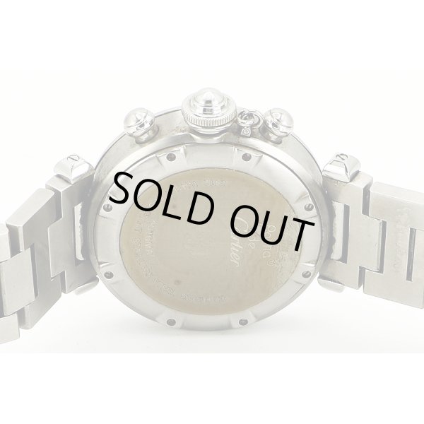 カルティエ　パシャＣ　クロノグラフ　２４１２　銀文字盤　黒インダイアル　裏面拡大