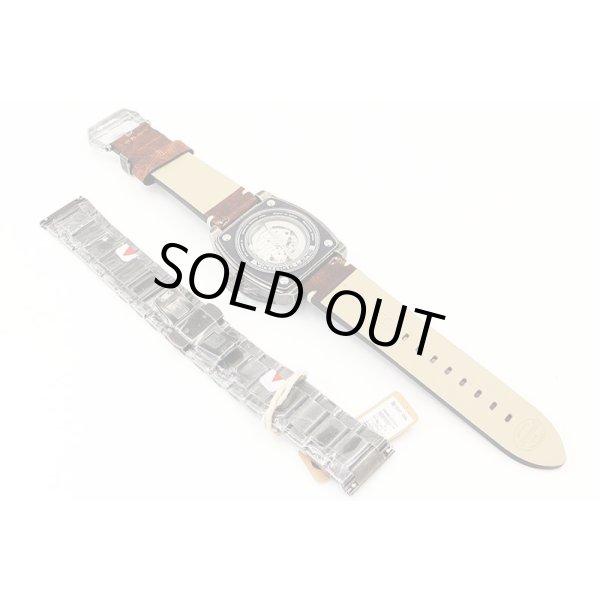 タックス　ヴィンテージレンズ２　ＴＳ１８０３Ｋ　黒文字盤　１０周年限定　革ベルト状態　裏面