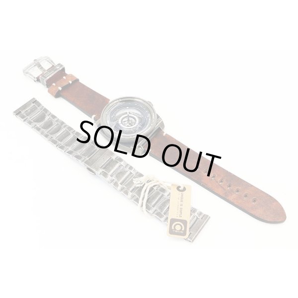 タックス　ヴィンテージレンズ２　ＴＳ１８０３Ｋ　黒文字盤　１０周年限定　革ベルト状態　表面