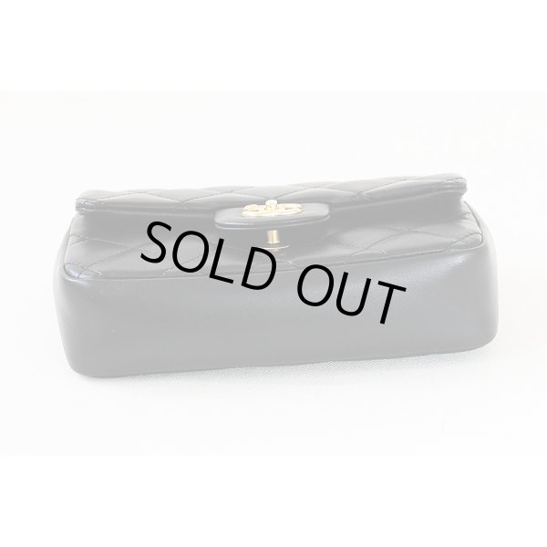 シャネル　ミニフラップバック AS3456 ブラック／GP金具（ハート付）　底