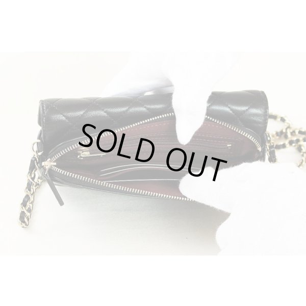 シャネル　フラップフォンケース AP2096 ブラック／ゴールド金具　カードケース・小銭入れ