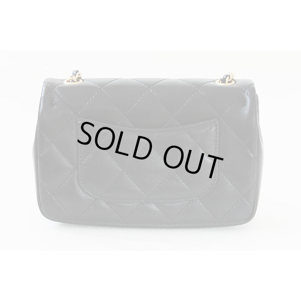 シャネル　ミニフラップバック AS3456 ブラック／GP金具（ハート付）　裏面