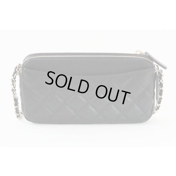 シャネル　チェーンウォレット AP0248 ブラック／GP金具　裏面