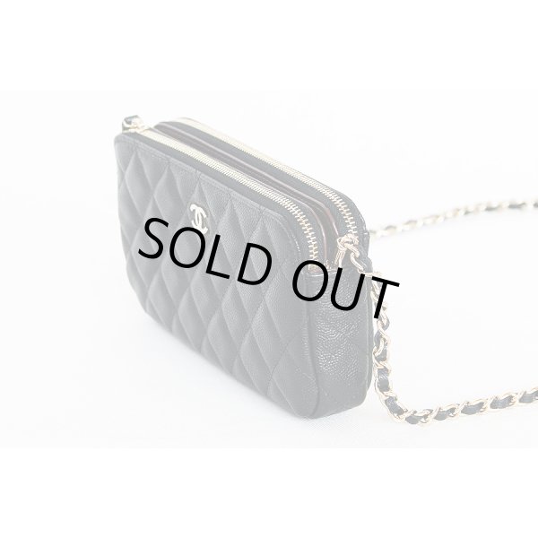 シャネル　チェーンウォレット AP0248 ブラック／GP金具　サイド