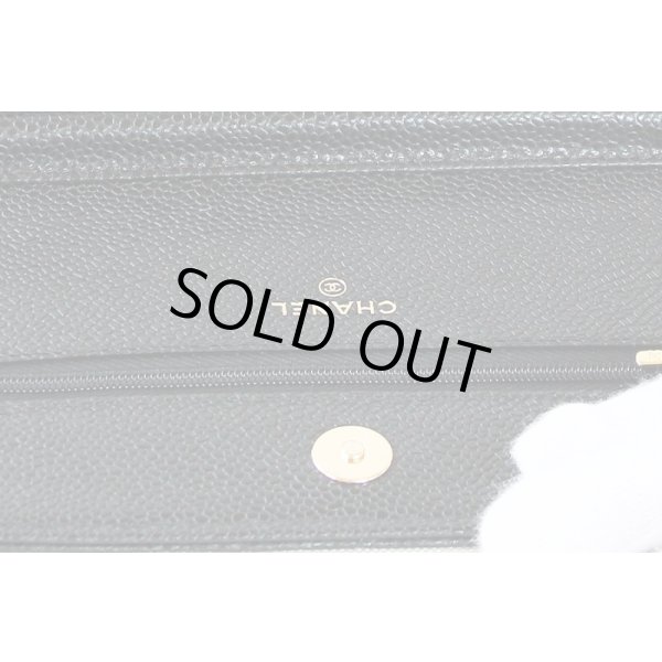 シャネル　クラシック チェーンウォレット AP0250 ブラック／GP金具　中身拡大