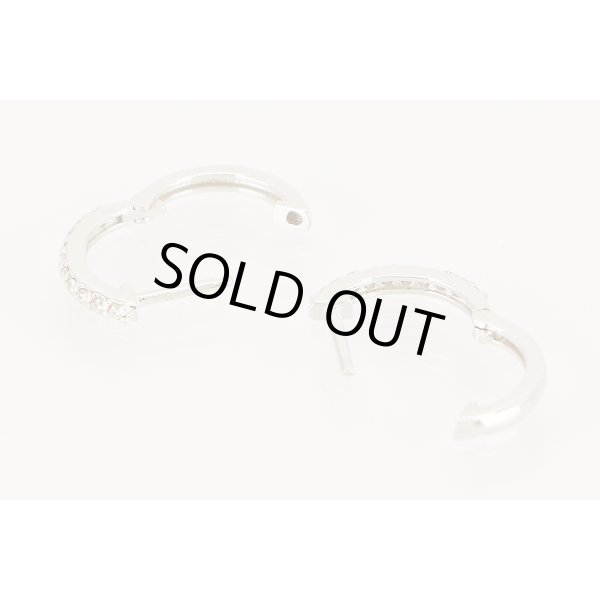 K18WG ダイアイリフープピアス 0.08ct*2 1.60g 　留め具外したイメージ(1)