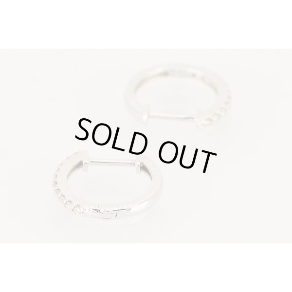 K18WG ダイアイリフープピアス 0.08ct*2 1.60g　拡大