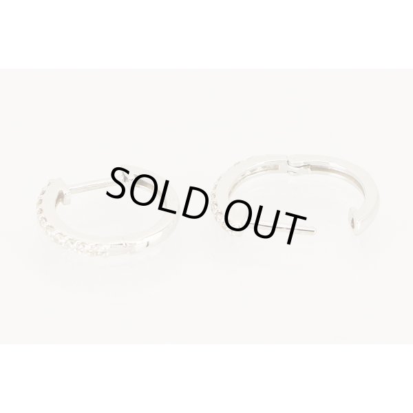 K18WG ダイアイリフープピアス 0.08ct*2 1.60g 　留め具外したイメージ(2)